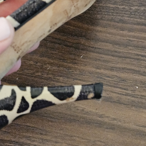 Kate Spade NY High Heel Slingback Sandal Beige Black Animal Giraffe Print Sz 6.5 - Picture 7 of 10